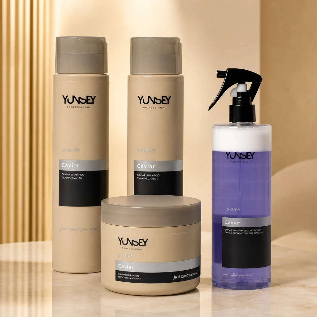 Pack Luxury Caviar Yunsey con dos champús una mascarilla y un acondicionador bifásico