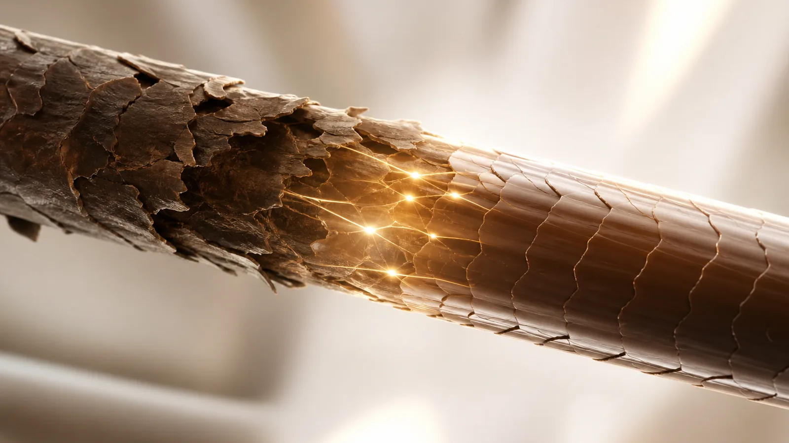 Rutina de reparación y resistencia para cabello dañado con fibra capilar reforzada en estilo premium